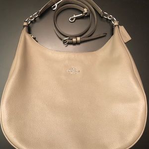 Coach Harley Hobo in Pebble Leather (Fog/Silver)